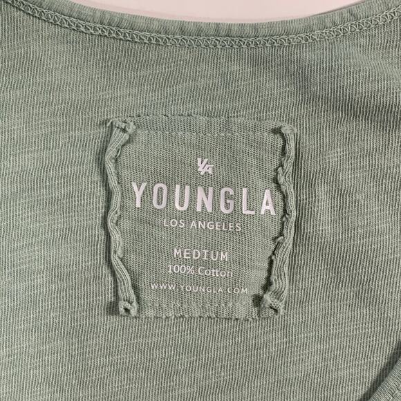YoungLA M Mens 325 Marine Slub Tank Mint Wash Breathable Workout Gym - Picture 4 of 10